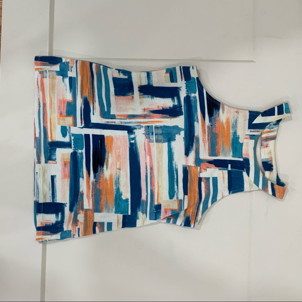 Anthro high cut patterned top